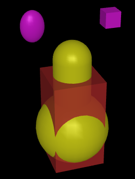 A body made of overlapping geoms, with sites marking attachment points
